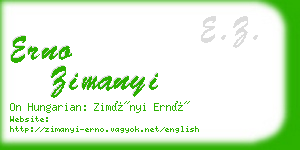 erno zimanyi business card